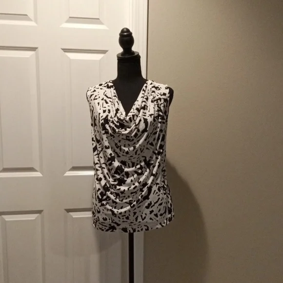 Cowl Neckline Sleeveless Blouse Women's Size Large - Picture 1 of 4